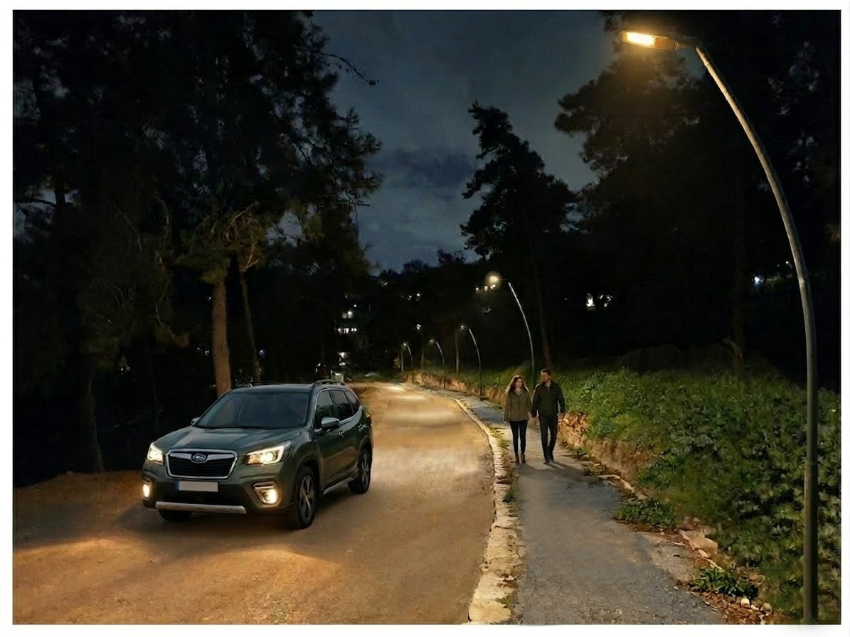 תאורת כבישים - יישוב בצפון