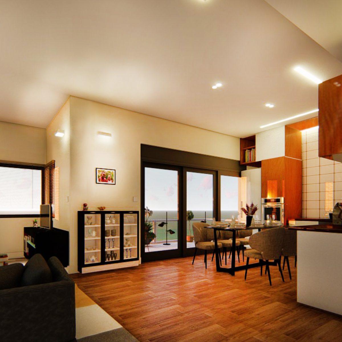 מבט לפינת האוכל